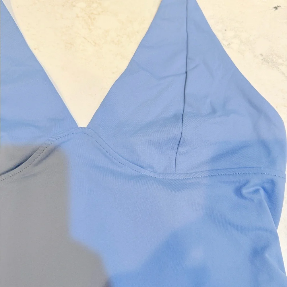 Free People Intimately Still Here Halter Cami Dusted Blue - Picture 3 of 7